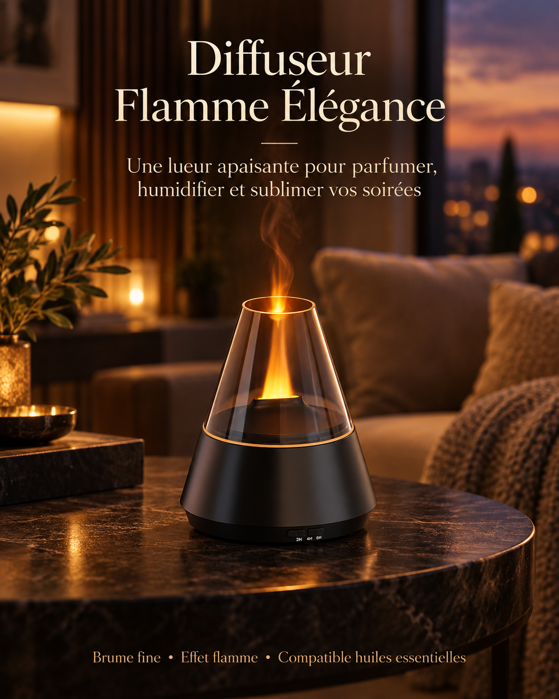 Diffuseur d’Arômes Flamme – Brume & Huiles Essentielles