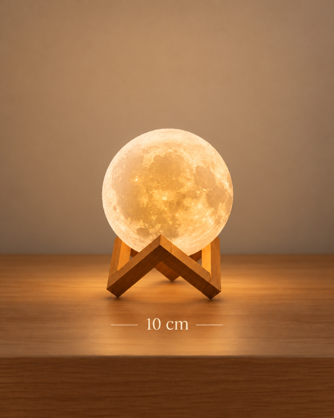 Lampe Lune Tactile Multicolore – LED sur Socle Bois