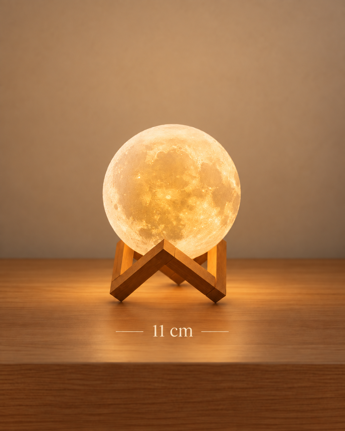 Lampe Lune Tactile Multicolore – LED sur Socle Bois