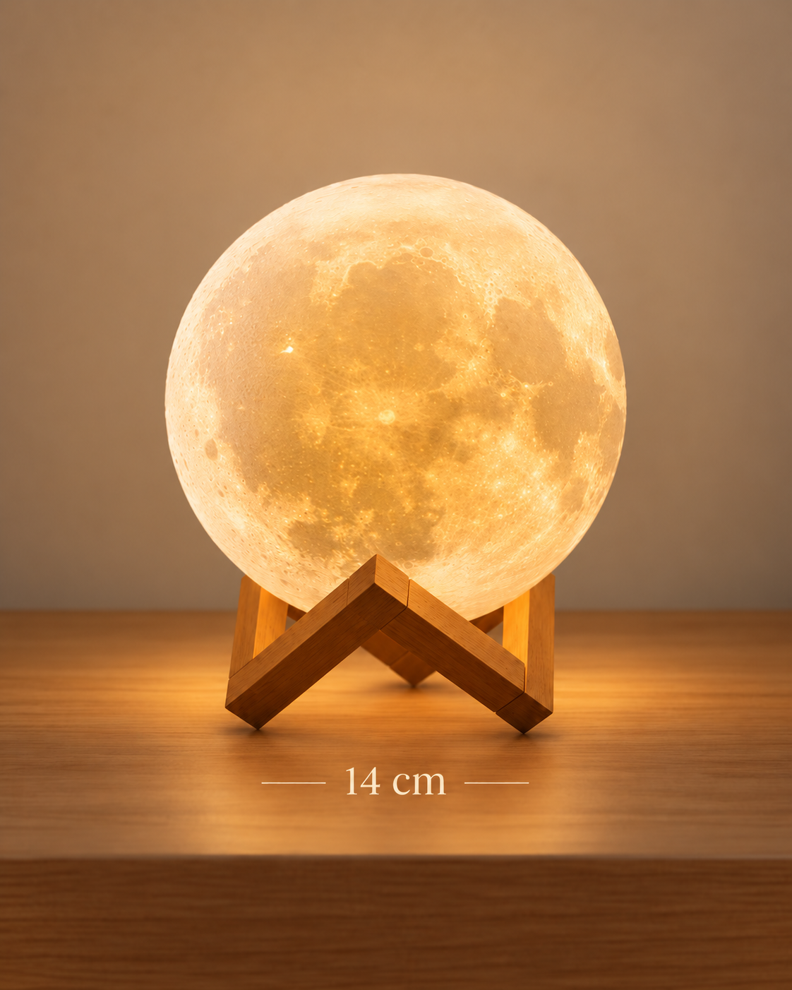 Lampe Lune Tactile Multicolore – LED sur Socle Bois