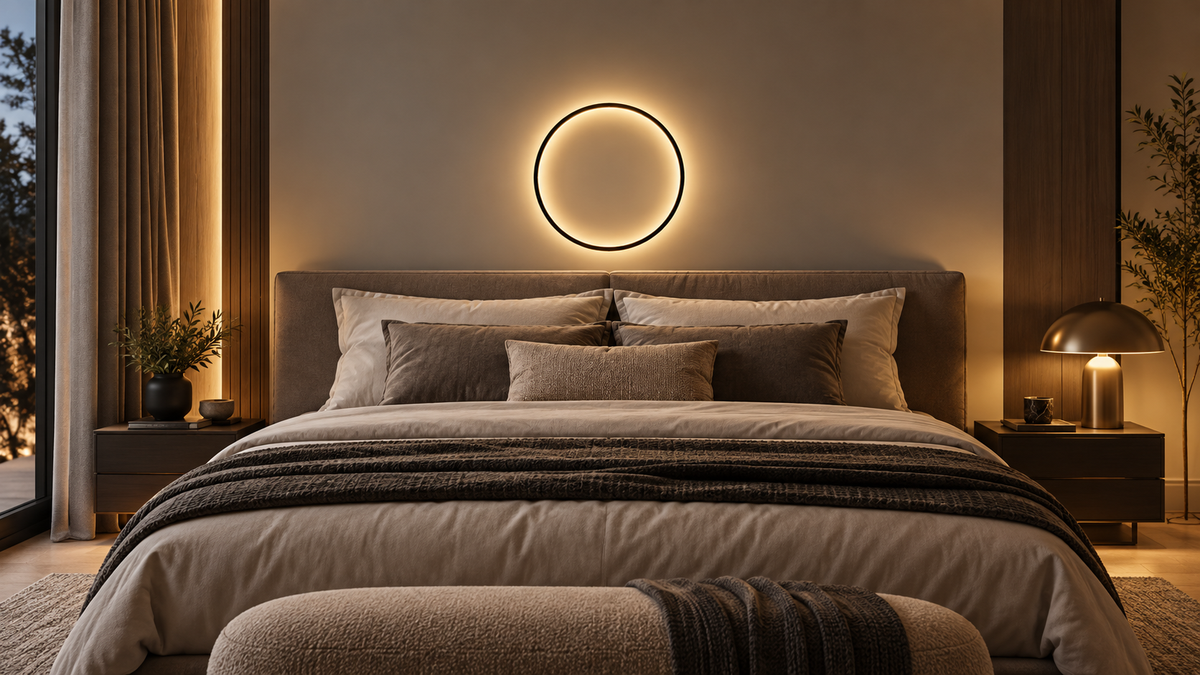 Applique Murale LED Cercle Lumineux – Ambiance Tête de Lit