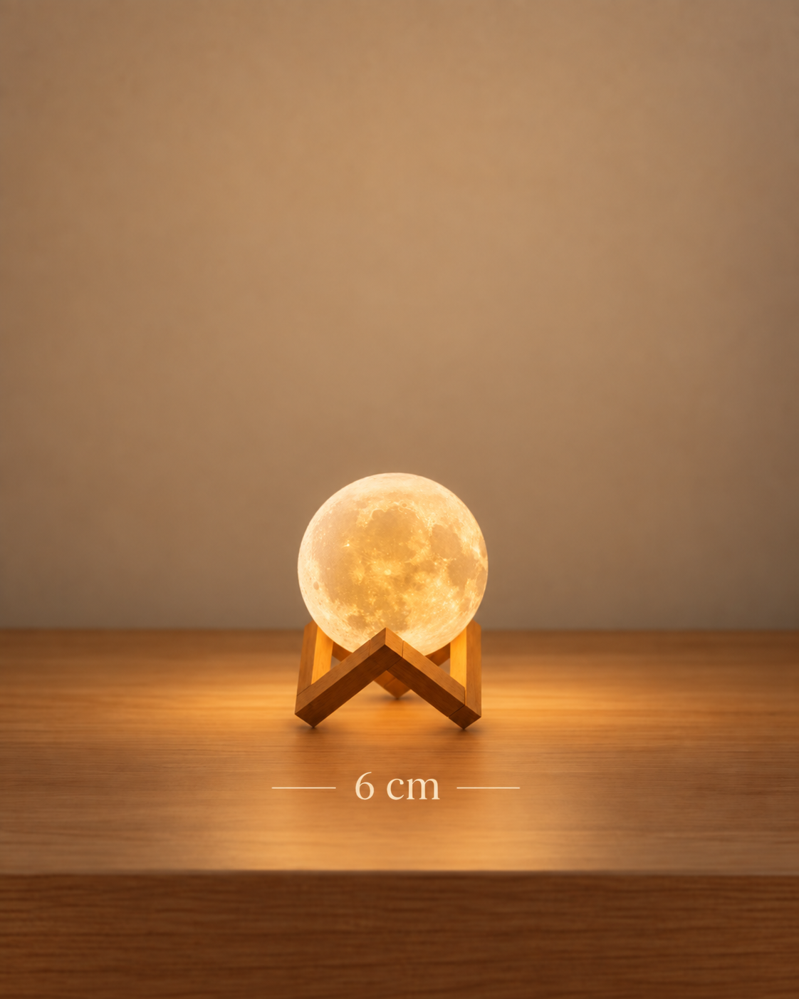 Lampe Lune Tactile Multicolore – LED sur Socle Bois