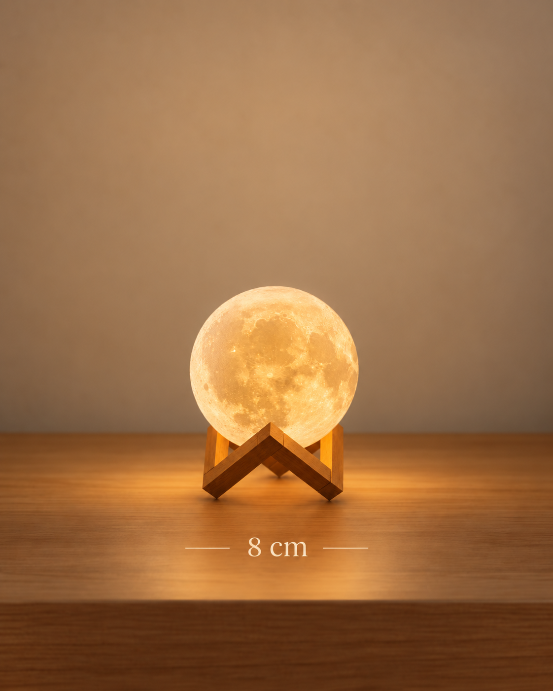 Lampe Lune Tactile Multicolore – LED sur Socle Bois